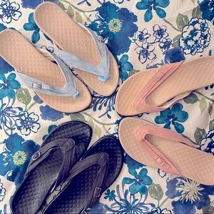 Three pairs of Flip flops. NWOT.